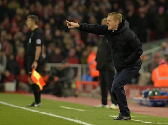 Leeds United head coach Garry Monk at Anfield on Tuesday.
