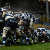 Mike Cusack scores for Yorkshire Carnegie in the win over Bedford Blues