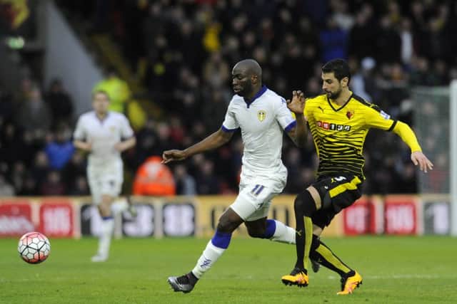 THE LAST TIME: Souleymane Doukara and Miguel Britos battle for the ball in Leeds United's last appearance in the FA Cup in February this year, when they lost out 1-0 to Watford at Elland Road.  Picture: Bruce Rollinson.