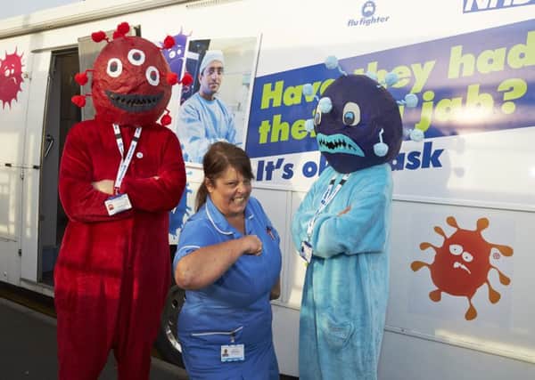 Gillian Thomas, staff nurse at Leeds Teaching Hospitals, backs the Flu Fighters campaign urging staff to get the flu jab