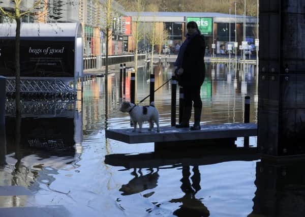 DECEMBER 2015:  Flooding at Kirkstall Valley Retail Park.