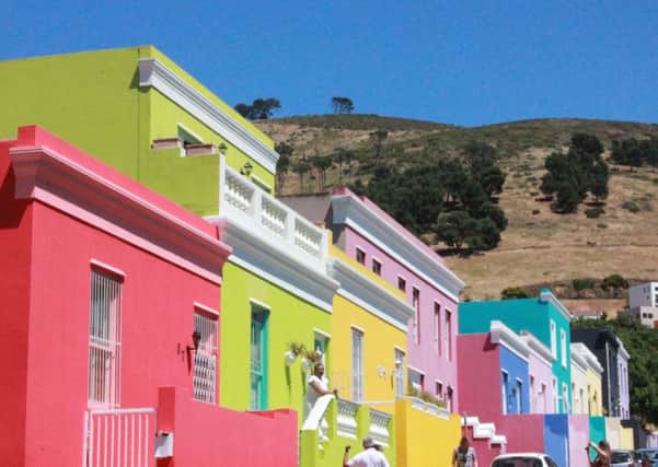 Colourful properties in the Bo-kaap region of Cape Town, South Africa.