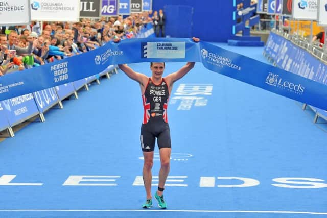 WINNER: Alistair Brownlee wins  the 2016 ITU World Triathlon Leeds  in Millenium Square.  Picture Tony Johnson