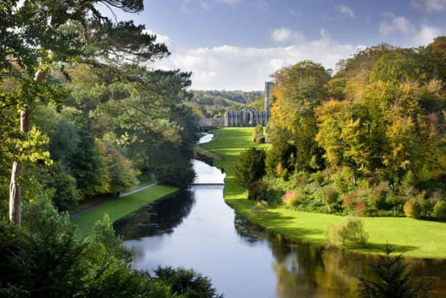 Abbey and Water Garden at Fountains Abbey & Studley Royal in Autumn credit Andrew Butler