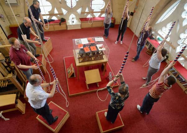 The York Minster bell ringers ring the bells to commemorate VE Day. Picture: Anna Gowthorpe
