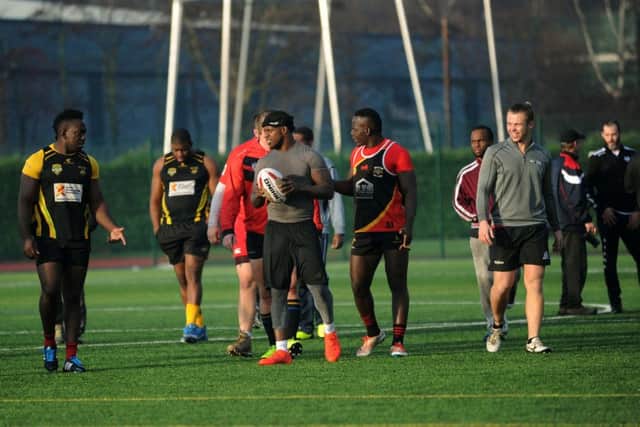 Toronto Wolfpack trialists in training.