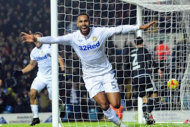 Kyle Bartley after heading home the last minute winner
