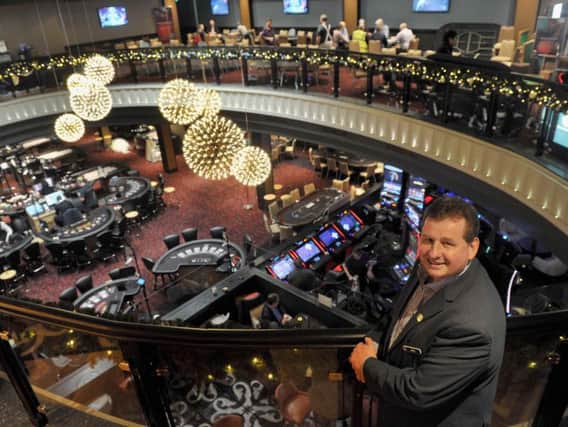 General Manager John Fordham shows off the 3m new look Grosvenor Casino Leeds Westage