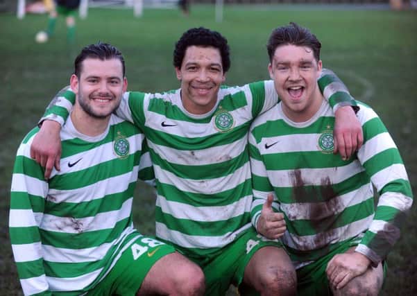 Christmas cheers from Connor Parsons, Jordan Talbot and George Kovacs, who along with an OG scored the goals for Mount St Mary's who inflicted the first defeat of the season on league leaders Morley Town in the Championship of the Yorkshire Amateur League.