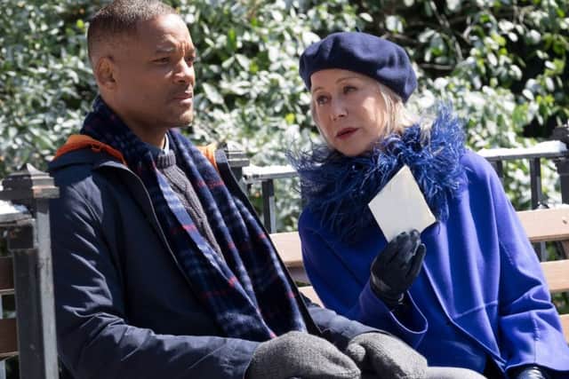 Helen Mirren as Brigitte and Will Smith as Howard.