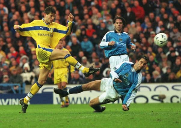 Eirik Bakke in action against Manchester City at Maine Road in 2000.