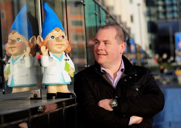 Chris Pointon with Gnorma the Gnome