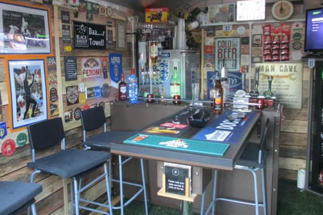 David Craven's pub-themed man cave in his garden shed