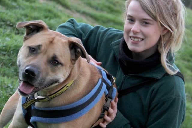Bailey with carer Katherine Wimbles