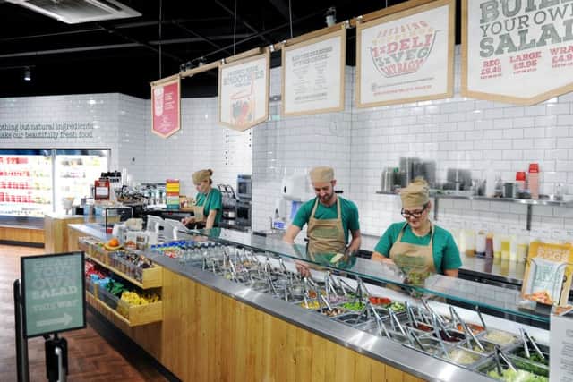 The salad bar at Chop'd where customers can choose from a wide selection of ingredients. Picture : Jonathan Gawthorpe