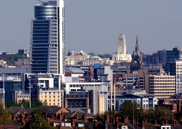 Leeds city centre skyline with Bridgewater Place, The Town Hall, Leeds University etc.