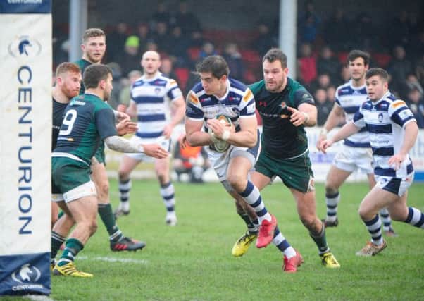 Action from Yorkshire Carnegie v Ealing Trailfinders in Scarborough.