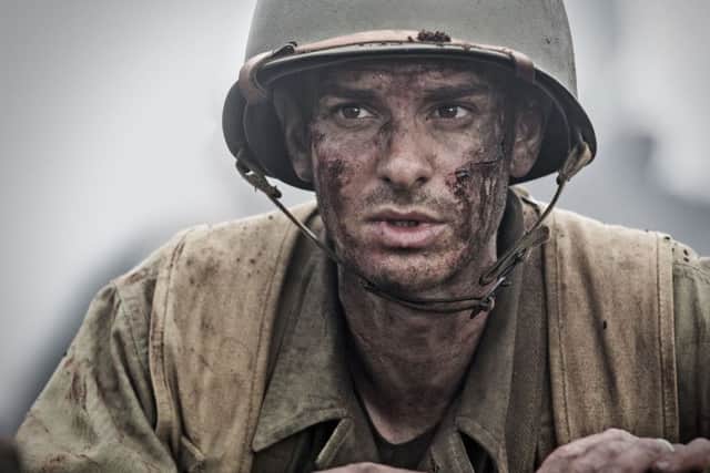 Undated Film Still Handout from Hacksaw Ridge. Pictured: Andrew Garfield as Desmond T. Doss. See PA Feature FILM Reviews. Picture credit should read: PA Photo/Lionsgate. WARNING: This picture must only be used to accompany PA Feature FILM Reviews.