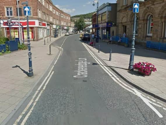 The man was knocked down in Longcauseway, Dewsbury, earlier today. Picture: Google