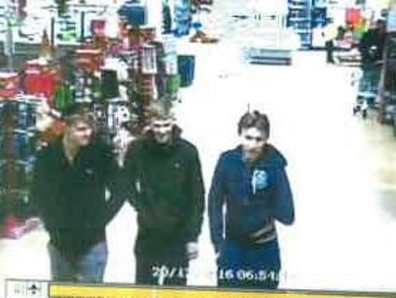 Police want to trace the three men captured on CCTV