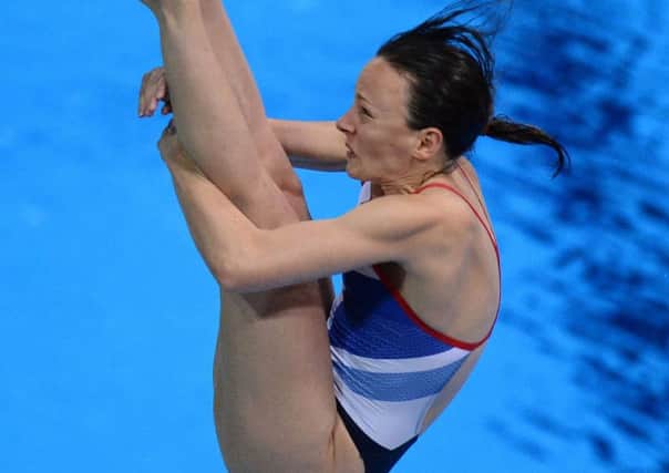 Great Britain's Rebecca Gallantree during the Women's 3m Springboard Semi-Final Round at the Aquatic Centre, on the eighth day of the London 2012 Olympics.