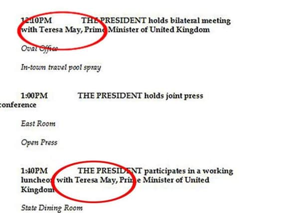 White House of media guidance notes got the Prime Minister's name wrong (circled) - inadvertently spelling the vicar's daughter's name the same way as that of a porn actress.