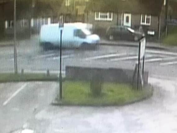 A CCTV image of the white van used by the burglars