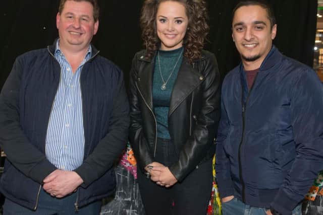 And the winners of the Excite and Entertain Leeds 2017 talent competition are...Keri-Ellah Cromack and artist Yamin Malik, right, congratulated here by Grosvenor Casino Leeds Westgate General Manager John Fordham.