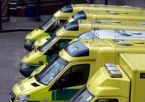 Date:14th January 2010.
Ambulances at Leeds General Infirmary Jubilee Wing.