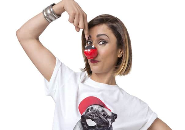 Anita Rani sporting the 'Norse Nose', one of this year's new Red Nose characters.