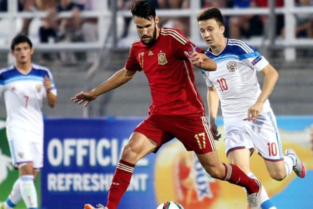 LEEDS-BOUND: Winger Alfonso Pedraza, in action with Spain's Under-21s.