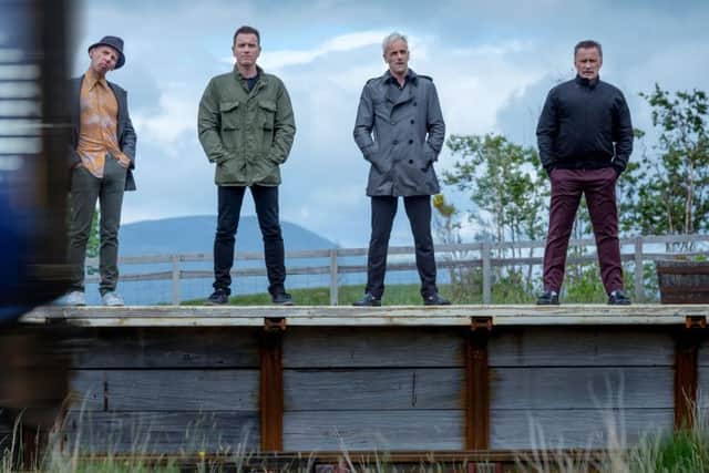 Undated Film Still Handout from T2 Trainspotting. Pictured: Ewen Bremner as Daniel 'Spud' Murphy, Ewan McGregor as Mark 'Rent Boy' Renton, Jonny Lee Miller as Simon 'Sick Boy' Williamson and Robert Carlyle as Francis 'Franco' Begbie. See PA Feature FILM Trainspotting. Picture credit should read: PA Photo/Sony. WARNING: This picture must only be used to accompany PA Feature FILM Trainspotting.
