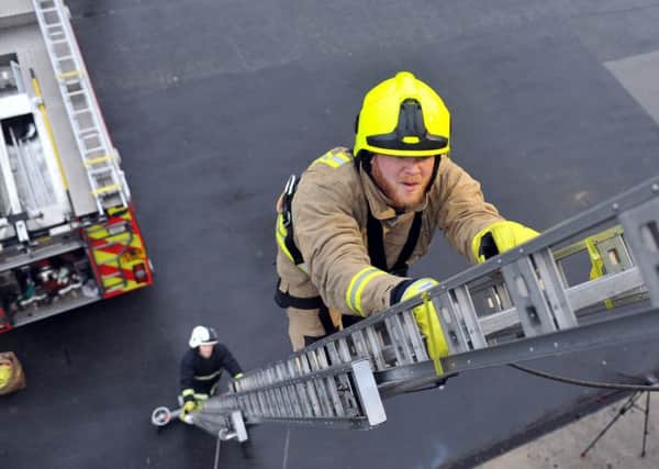 31 January 2017 .......    West Yorkshire Fire and Rescue Service invites YEP reporter Joseph Keith to try being a firefighter for the day at their HQ in Birkenshaw. Picture Tony Johnson