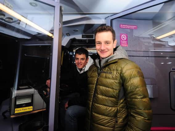 Alistair and Jonny Brownlee board a bus from Roundhay Park to reveal the new ITU Leeds triathlon route