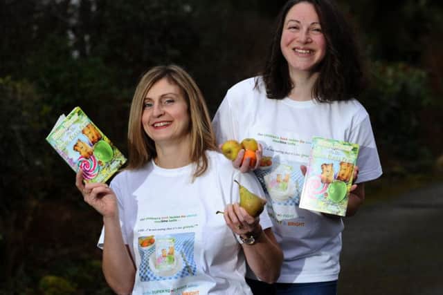 Bardsey mums Hayley Dodsworth and Donna Harrison, right, launch their book  Emma Bright and The Super Food Fight, to encourage fussy eating children to try new foods.2nd February 2017.Picture : Jonathan Gawthorpe