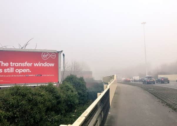 Foggy Leeds today. PIC: @BasementArtsPro
