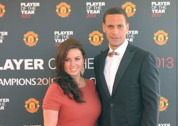 Rio Ferdinand with his wife Rebecca, who died aged 34 after a battle with breast cancer. PIC: PA
