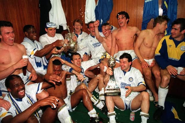 GREAT DAYS: Leeds United's championship side of 1992.
Back row (from left: Jon Newsome, Chris Fairclough, Mel Sterland, Gordon Strachan, Gary McAllister, David Batty, Gary Speed, Lee Chapman, Eric Cantona.
Front row from the left, Chris White, Rod Wallace, Tony Dorigo and Steve Hodge.