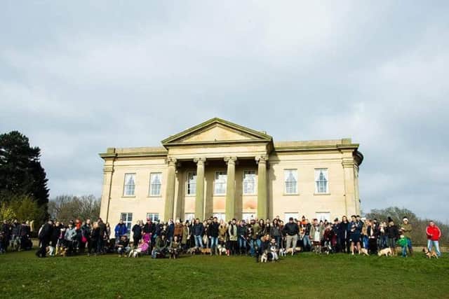 The French Bulldog Owners West Yorkshire group outside the Mansion in Roundhay Park. Picture: Kirsty Marks Photography.