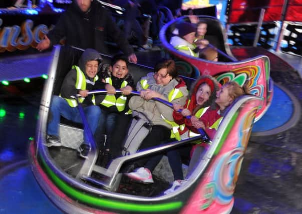 ALL ABOARD: More than 500 schoolchildren visited the opening of the Leeds Valentines Fair at Elland Road.