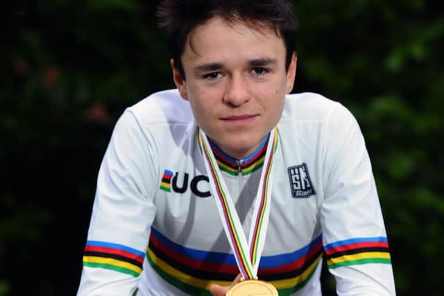 Junior World and European cyclo-cross champion 17-year-old Tom Pidcock at his home in Roundhay. (Picture: Jonathan Gawthorpe)
