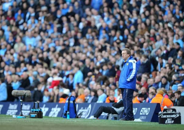 Leeds United manager Neil Warnock on the touchline during the FA Cup fifth round match at The Etihad Stadium against Manchester City in February 2015. Picture: Martin Rickett/PA