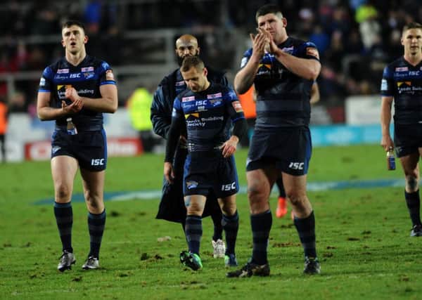 Rhinos Rob Burrow after defeat at St helens on his 500th appearance. (Picture: Jonathan Gawthorpe)