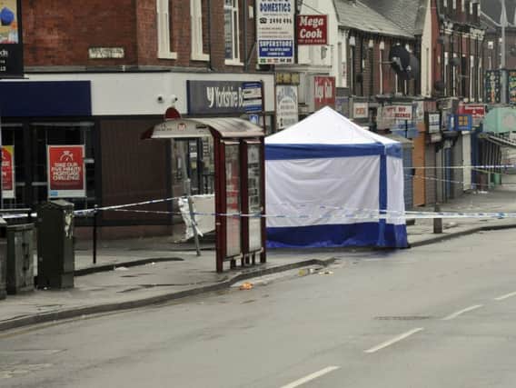 Police at the scene on Harehills Road this morning