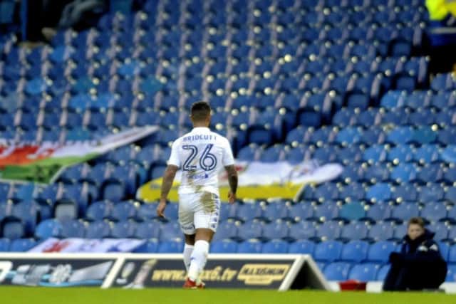 Liam Bridcutt trudges off after he was sent off against Cardiff