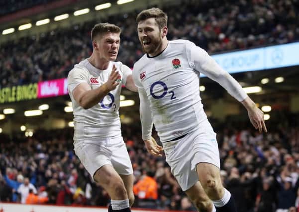 England's Owen Farrell and Elliot Daly.
