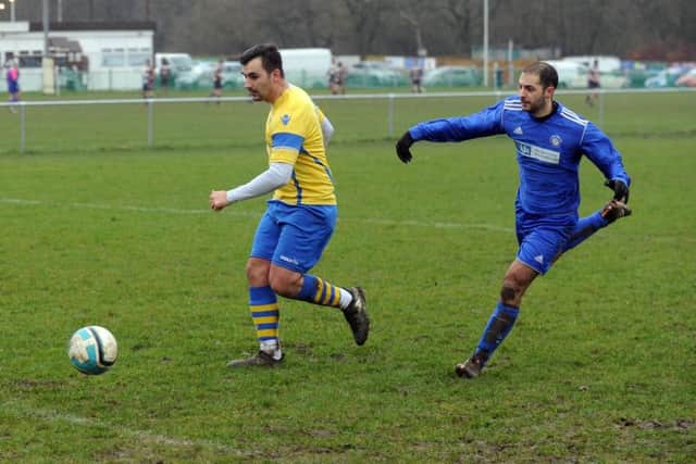 Drighlington goalscorer
Ryan Rhodes. PIC: Steve Riding