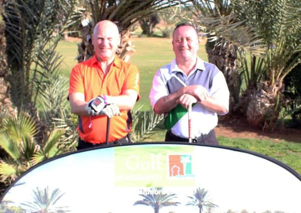 Oulton Hall's Malcolm Crowson and Kevin Taylor, the new Morocco Matchplay seniors champions.