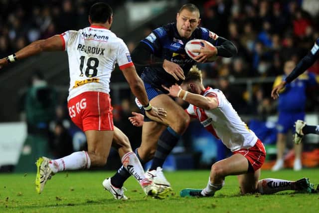 Ryan Hall on the attack against St Helens.