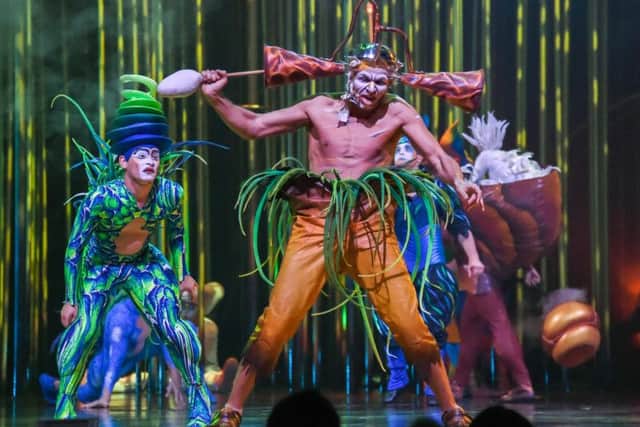 Bizarre fantastical creatures in Cirque du Soleil's spectacular Varekai, Tales of The Forest